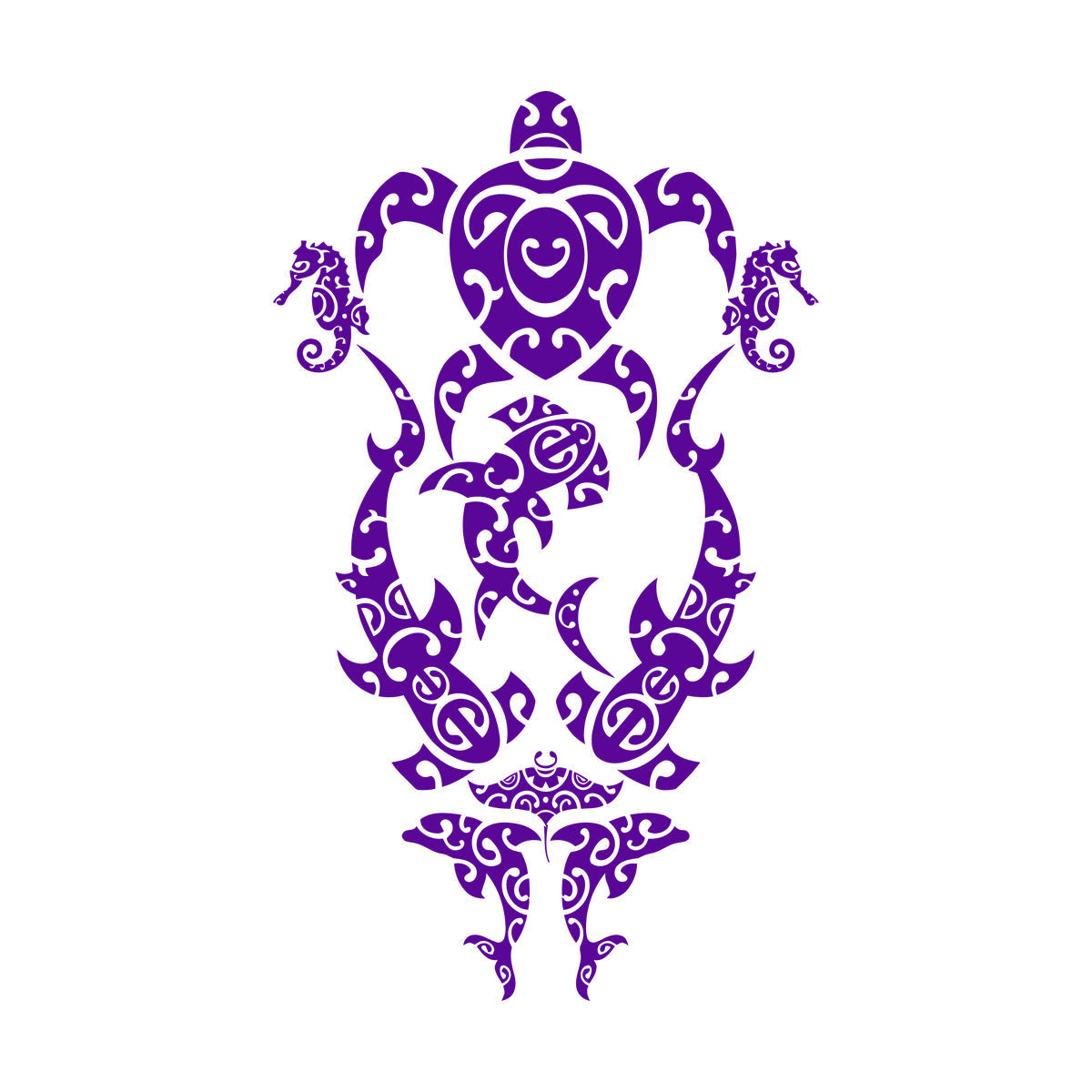 Sea Turtle Marine Animals Beach Style Lettering Stickers Multiple Size Options