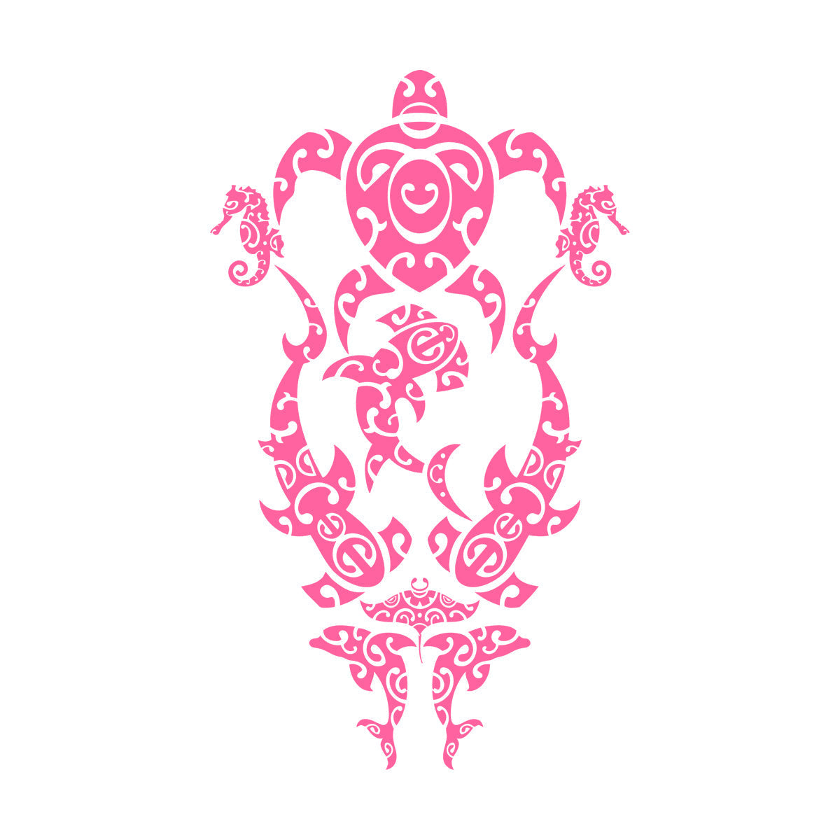 Sea Turtle Marine Animals Beach Style Lettering Stickers Multiple Size Options