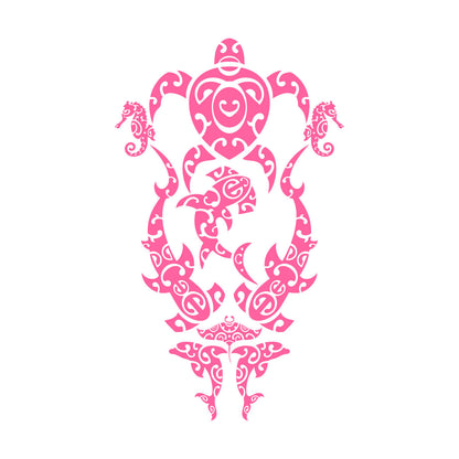 Sea Turtle Marine Animals Beach Style Lettering Stickers Multiple Size Options