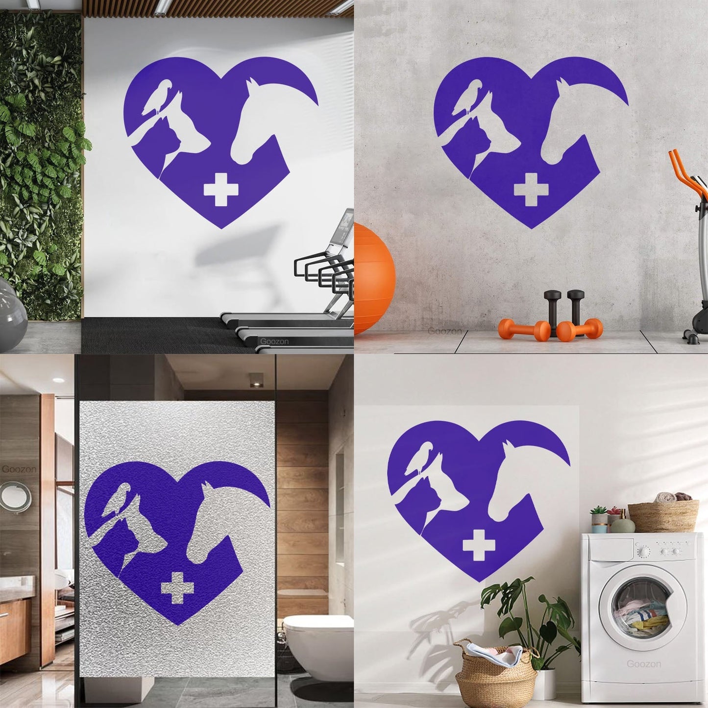 Fine Carving Decals Signboard Logo Veterinary Clinic Animals Pets Love Tattoo Culture