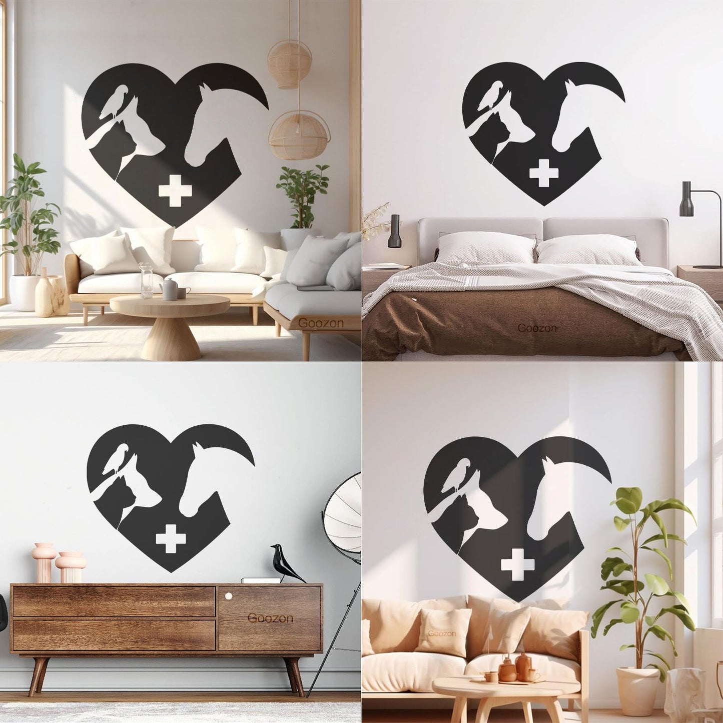 Fine Carving Decals Signboard Logo Veterinary Clinic Animals Pets Love Tattoo Culture