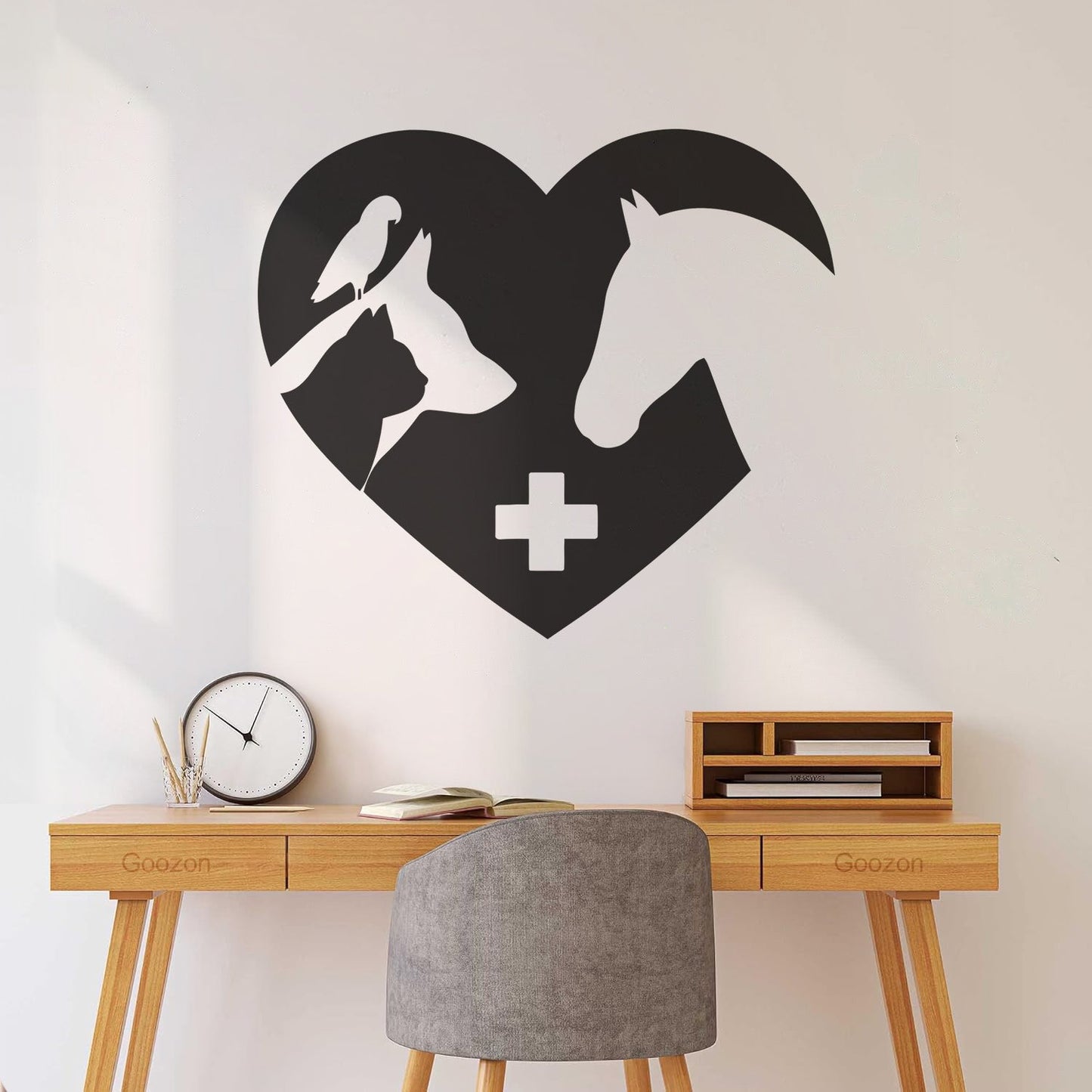 Fine Carving Decals Signboard Logo Veterinary Clinic Animals Pets Love Tattoo Culture