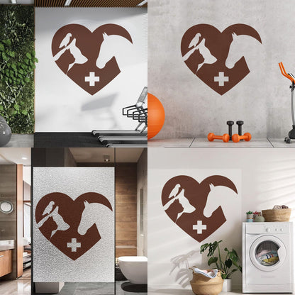 Fine Carving Decals Signboard Logo Veterinary Clinic Animals Pets Love Tattoo Culture