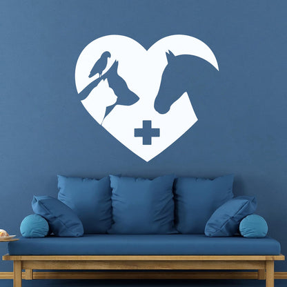 Fine Carving Decals Signboard Logo Veterinary Clinic Animals Pets Love Tattoo Culture