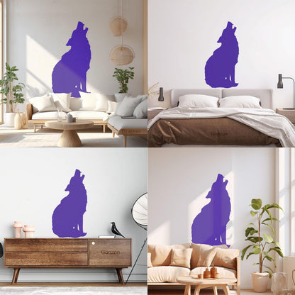 Silhouette Wolf Predator Animal Wolf'S Howl Wall Decals Paster Paper Easy Installation