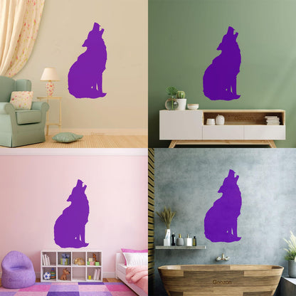 Silhouette Wolf Predator Animal Wolf'S Howl Wall Decals Paster Paper Easy Installation
