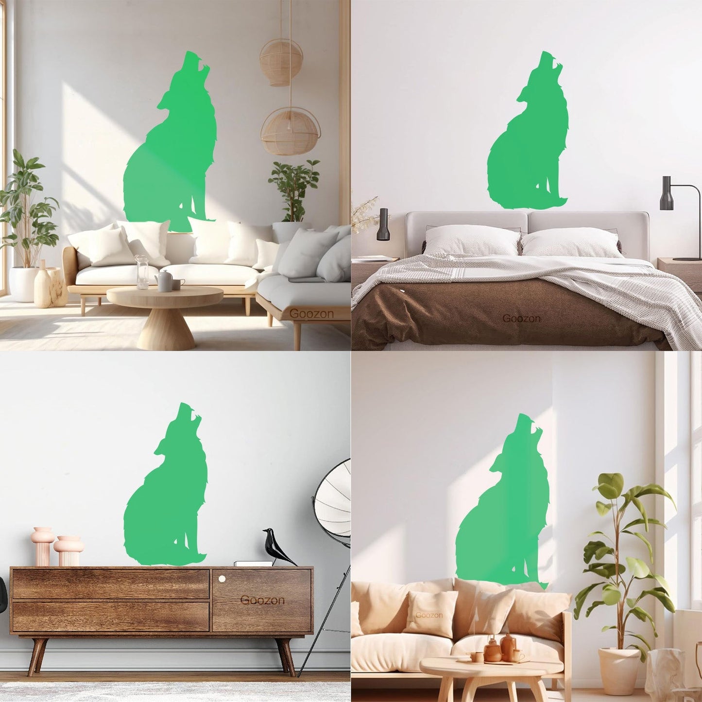 Silhouette Wolf Predator Animal Wolf'S Howl Wall Decals Paster Paper Easy Installation