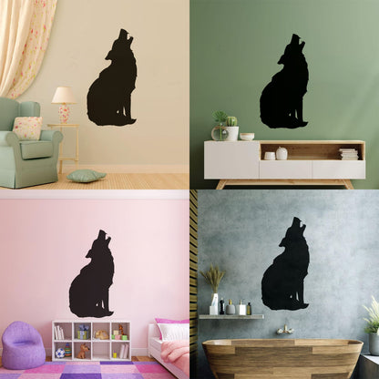 Silhouette Wolf Predator Animal Wolf'S Howl Wall Decals Paster Paper Easy Installation