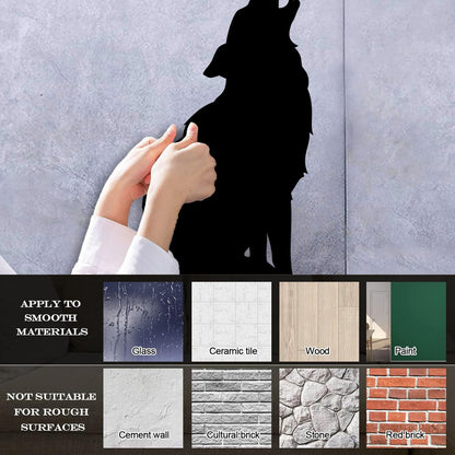 Silhouette Wolf Predator Animal Wolf'S Howl Wall Decals Paster Paper Easy Installation