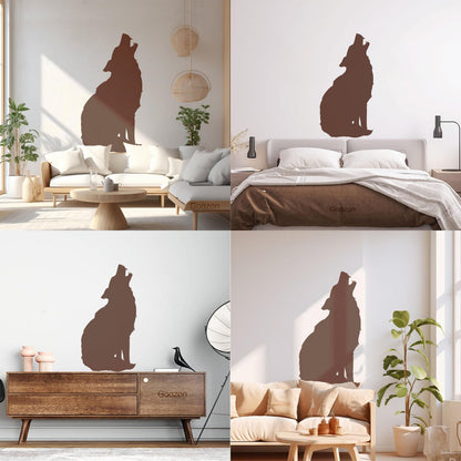 Silhouette Wolf Predator Animal Wolf'S Howl Wall Decals Paster Paper Easy Installation