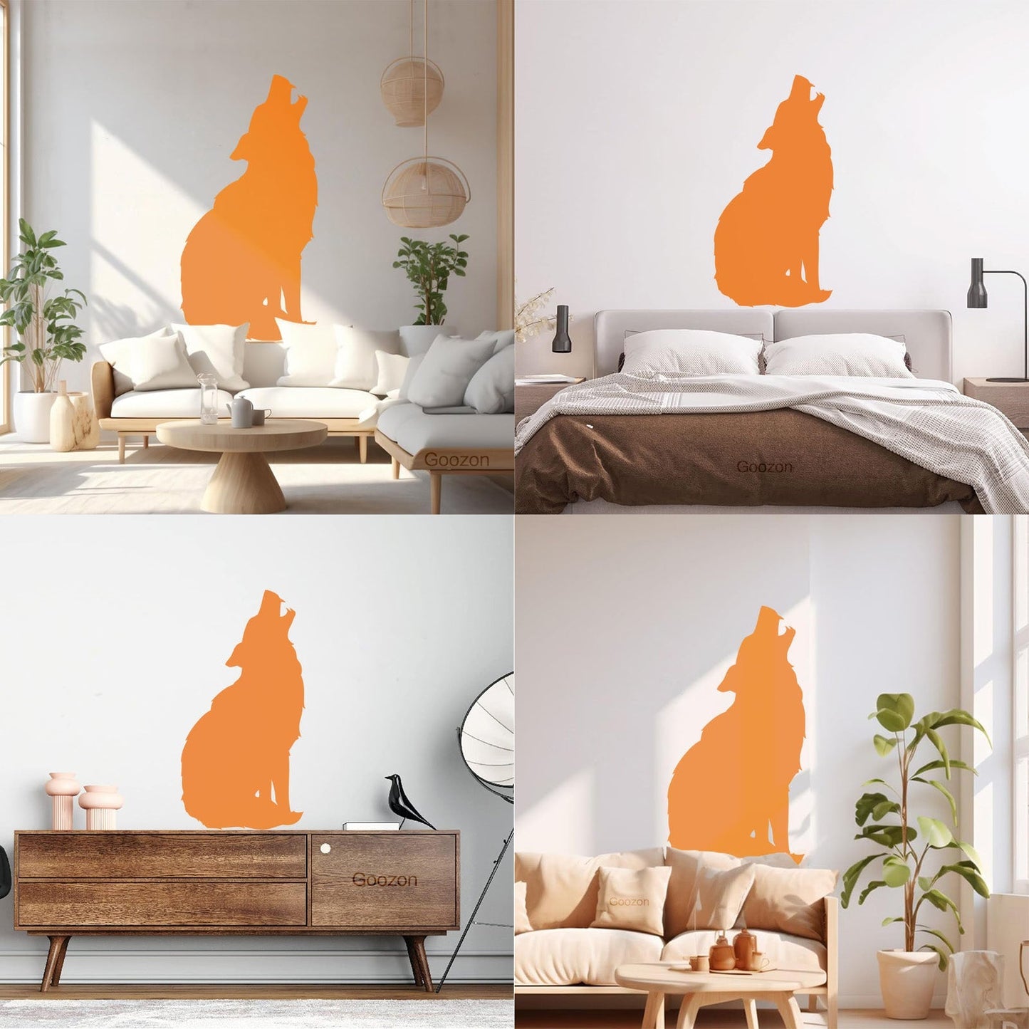 Silhouette Wolf Predator Animal Wolf'S Howl Wall Decals Paster Paper Easy Installation