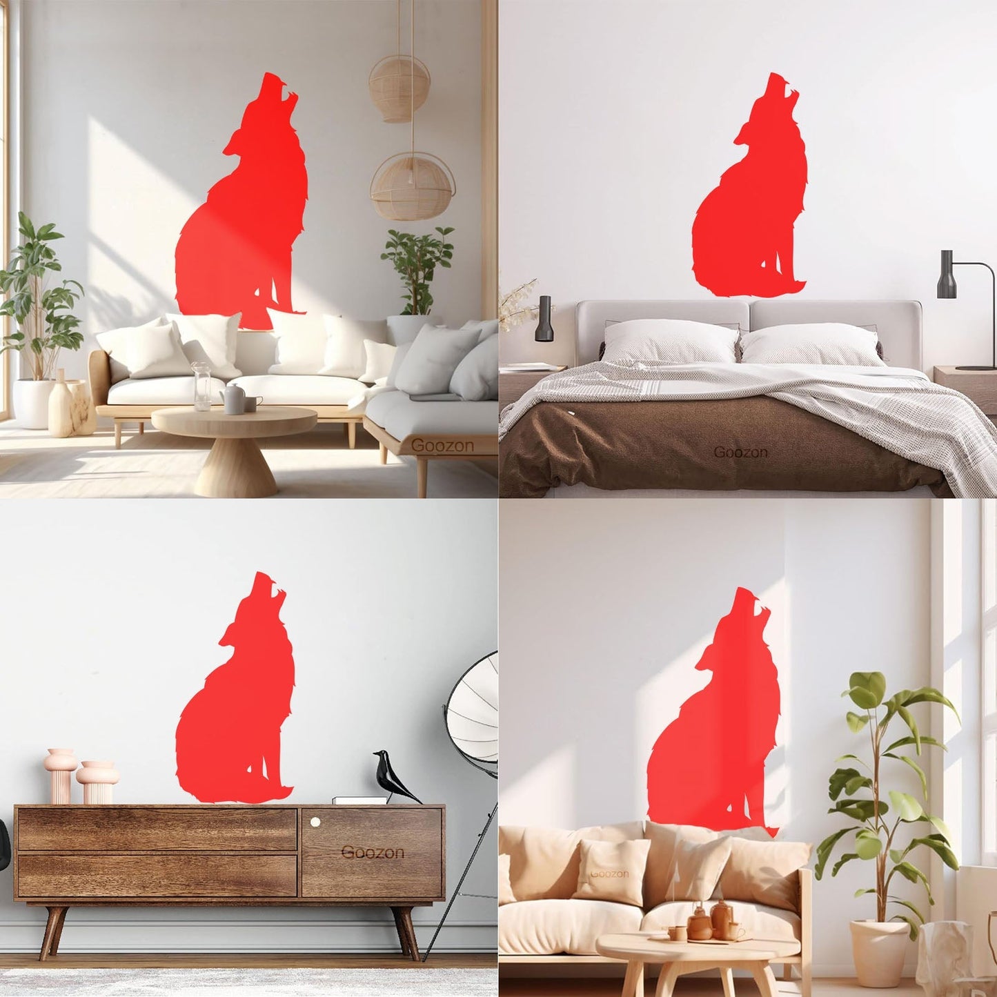 Silhouette Wolf Predator Animal Wolf'S Howl Wall Decals Paster Paper Easy Installation