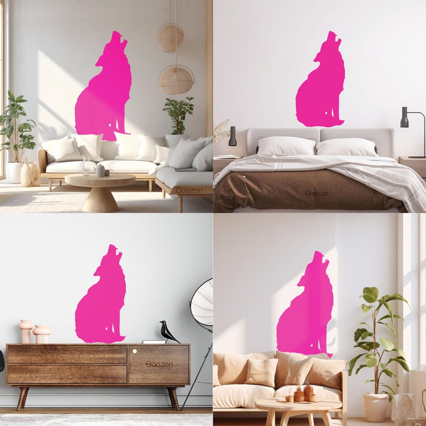 Silhouette Wolf Predator Animal Wolf'S Howl Wall Decals Paster Paper Easy Installation