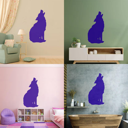 Silhouette Wolf Predator Animal Wolf'S Howl Wall Decals Paster Paper Easy Installation