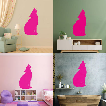Silhouette Wolf Predator Animal Wolf'S Howl Wall Decals Paster Paper Easy Installation