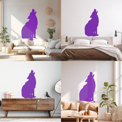 Silhouette Wolf Predator Animal Wolf'S Howl Wall Decals Paster Paper Easy Installation