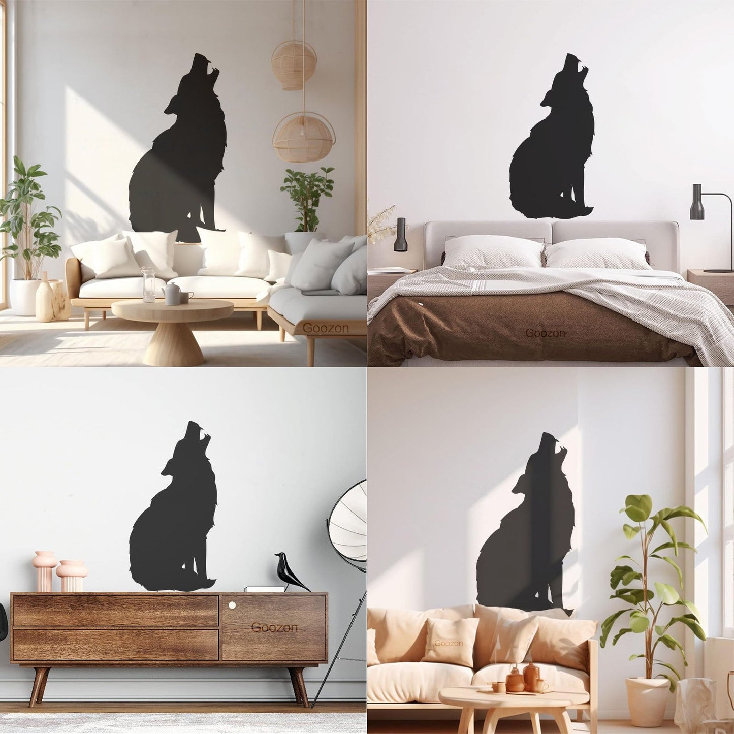 Silhouette Wolf Predator Animal Wolf'S Howl Wall Decals Paster Paper Easy Installation