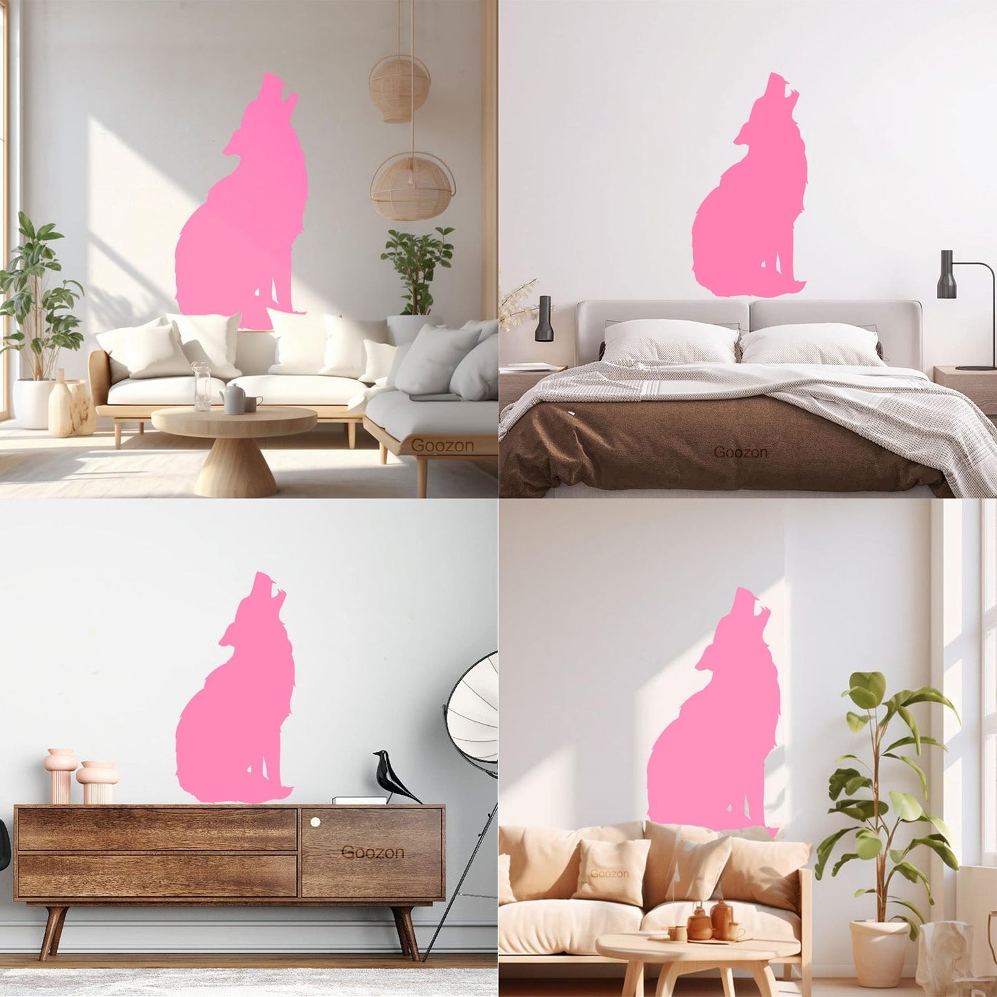 Silhouette Wolf Predator Animal Wolf'S Howl Wall Decals Paster Paper Easy Installation
