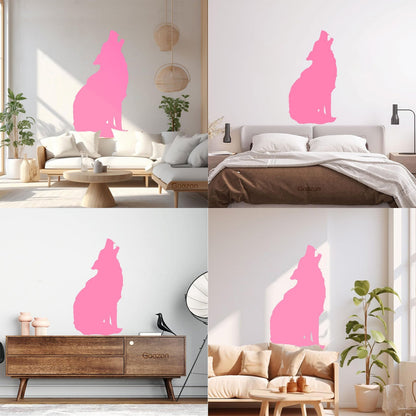 Silhouette Wolf Predator Animal Wolf'S Howl Wall Decals Paster Paper Easy Installation