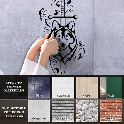 Engraving Decals Sword Wolf Animal Predator Tribal Art Mural Painting