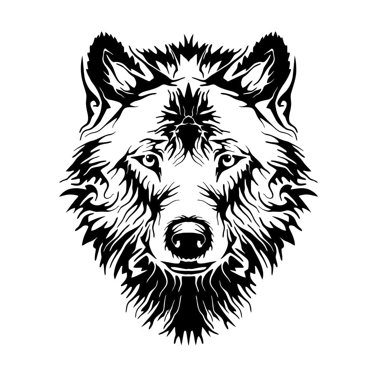 Vinyl Wall Stickers Tribal Animal Wild Wolf Head Predator Glass Stickers