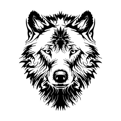Vinyl Wall Stickers Tribal Animal Wild Wolf Head Predator Glass Stickers
