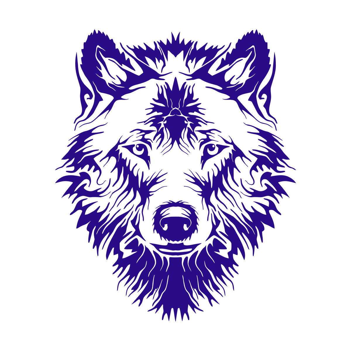 Vinyl Wall Stickers Tribal Animal Wild Wolf Head Predator Glass Stickers