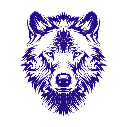 Vinyl Wall Stickers Tribal Animal Wild Wolf Head Predator Glass Stickers