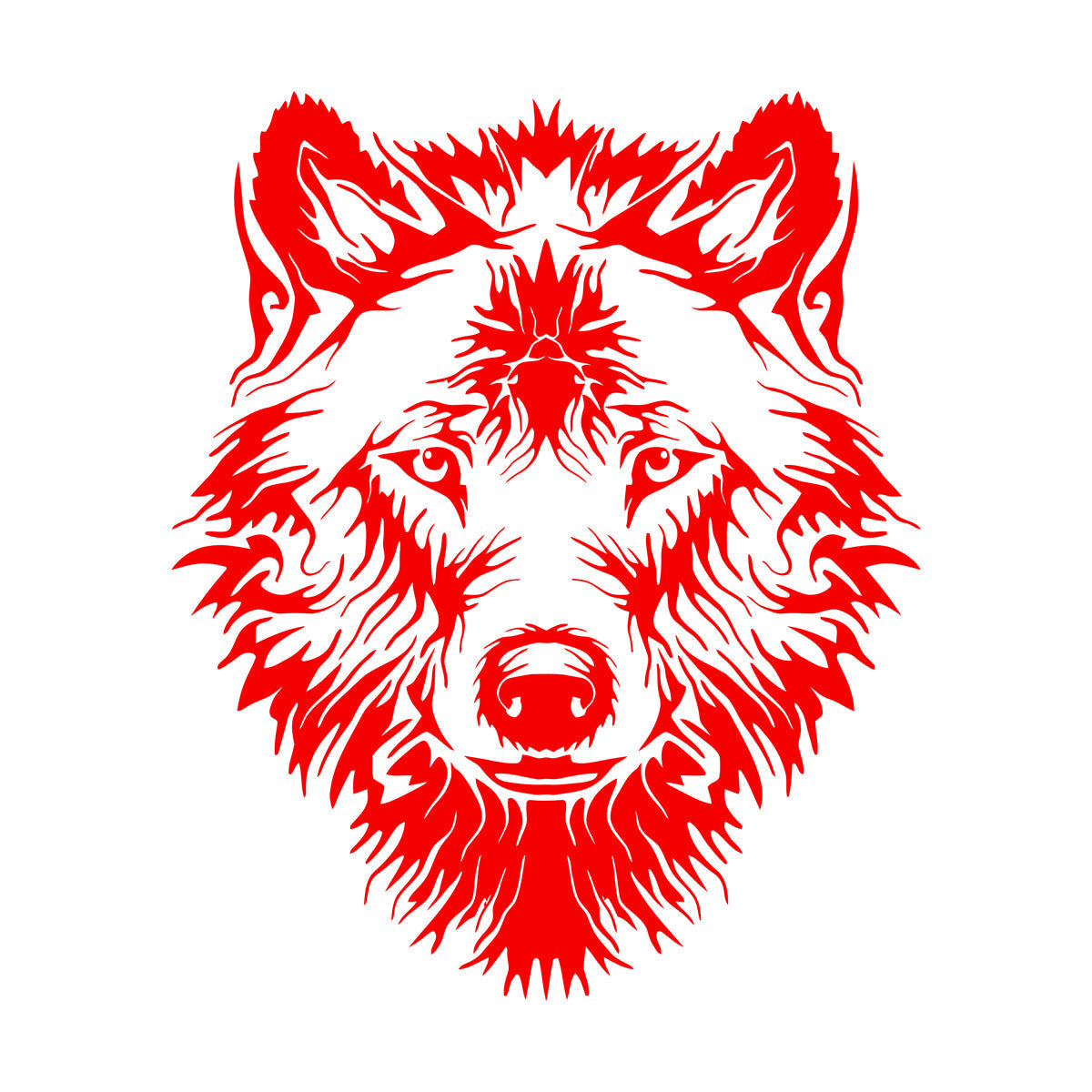 Vinyl Wall Stickers Tribal Animal Wild Wolf Head Predator Glass Stickers