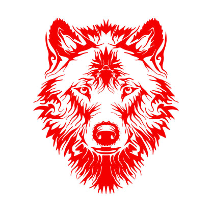 Vinyl Wall Stickers Tribal Animal Wild Wolf Head Predator Glass Stickers