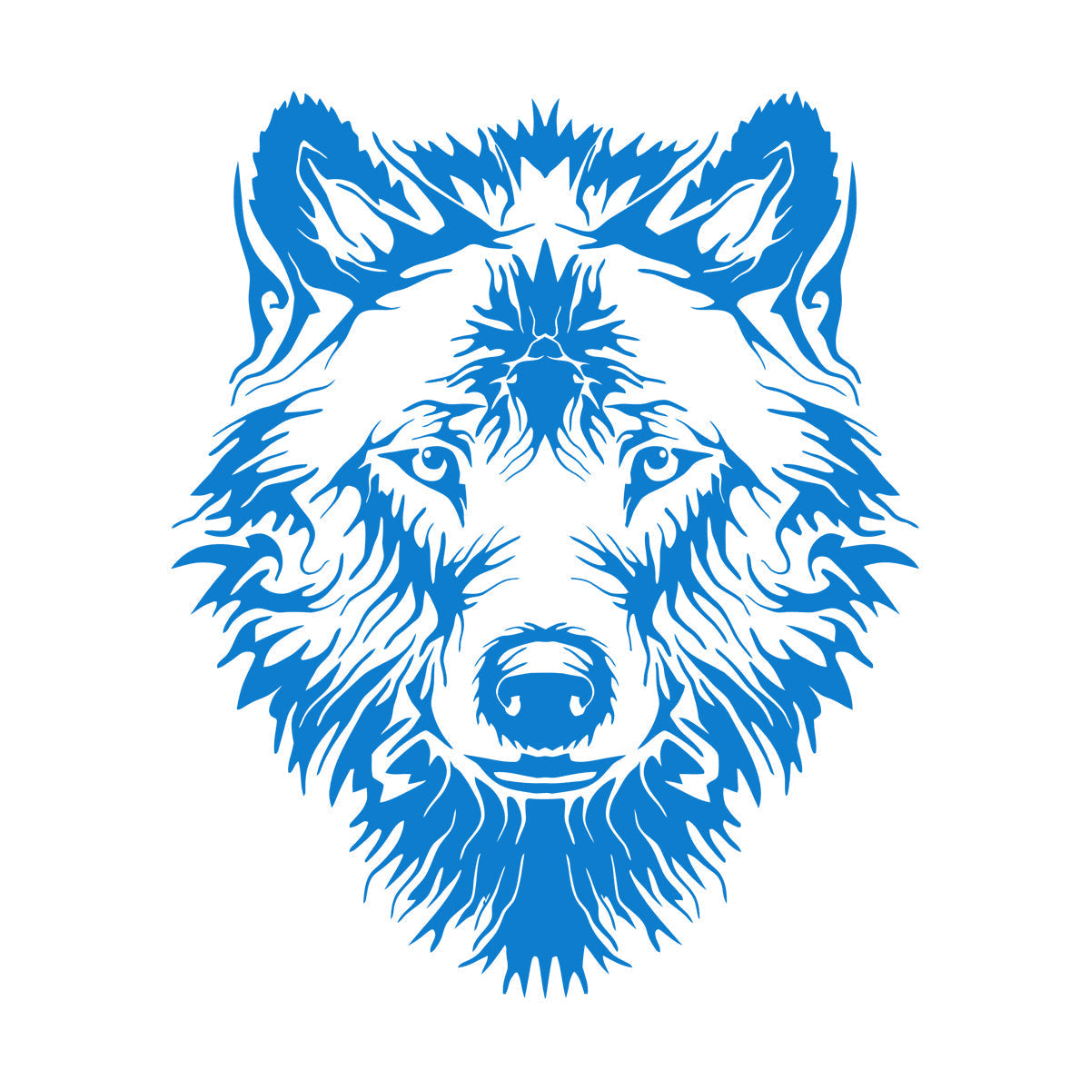 Vinyl Wall Stickers Tribal Animal Wild Wolf Head Predator Glass Stickers