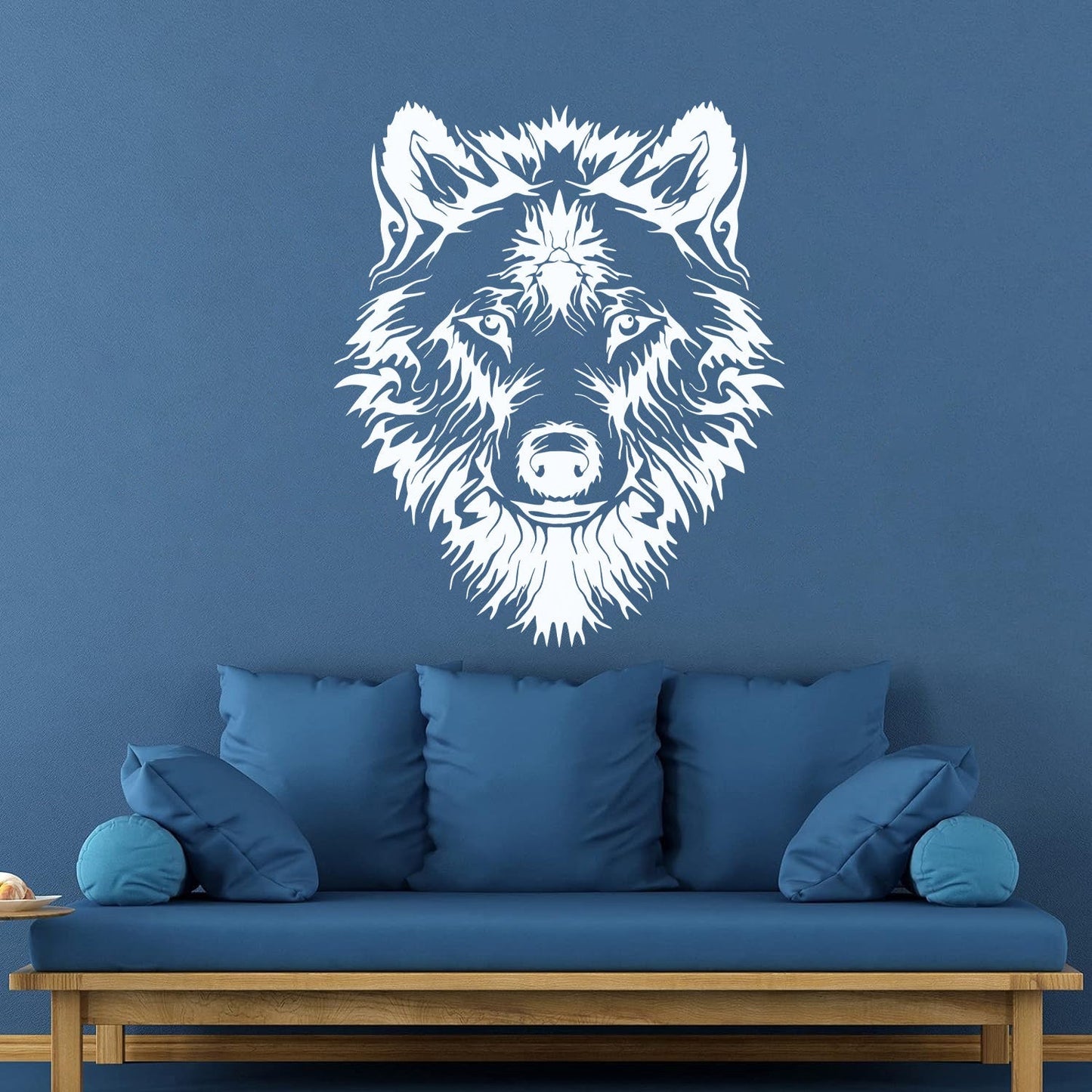 Vinyl Wall Stickers Tribal Animal Wild Wolf Head Predator Glass Stickers
