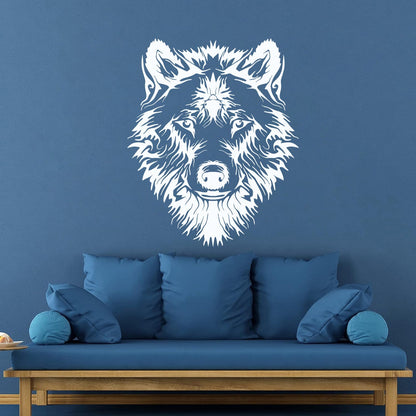 Vinyl Wall Stickers Tribal Animal Wild Wolf Head Predator Glass Stickers
