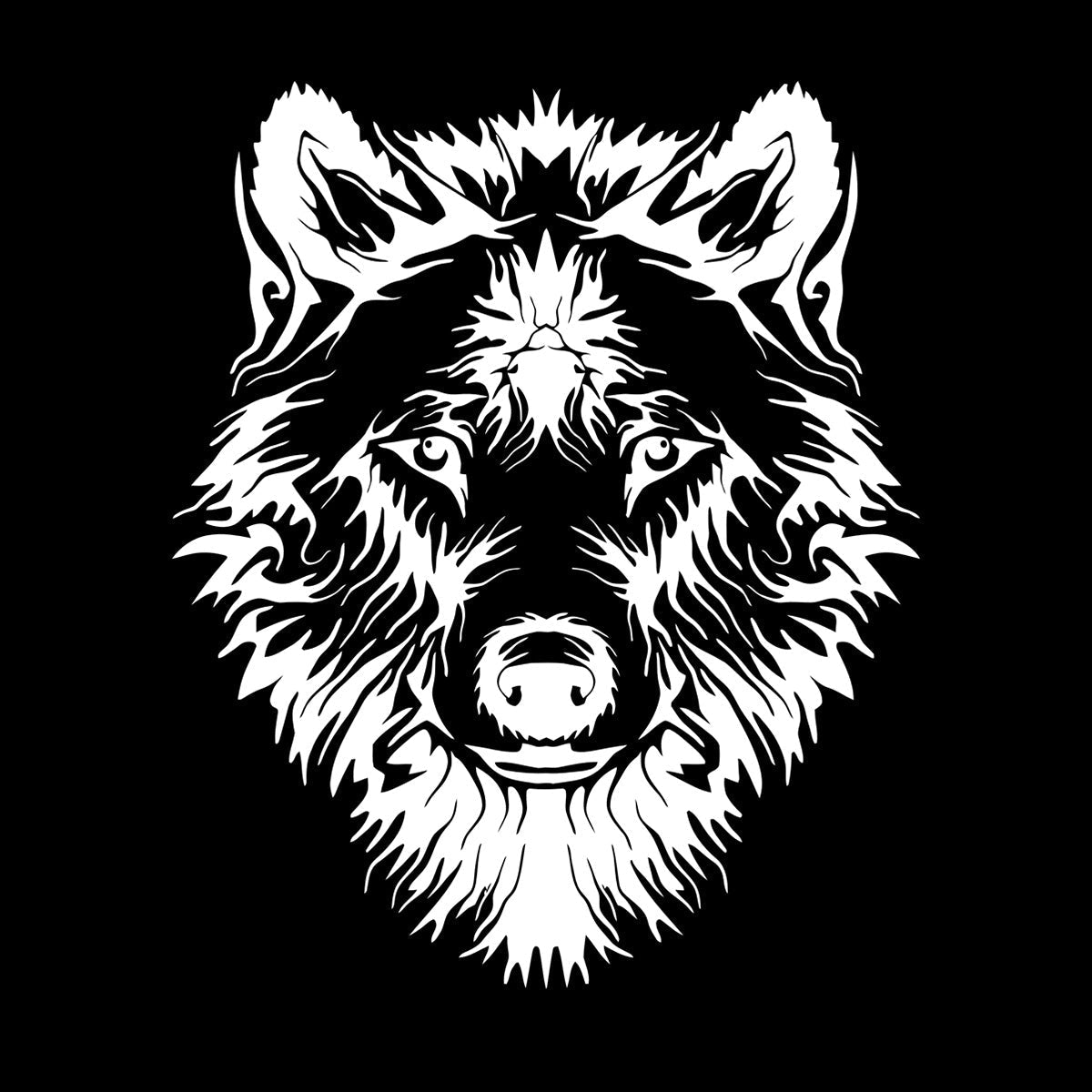 Vinyl Wall Stickers Tribal Animal Wild Wolf Head Predator Glass Stickers