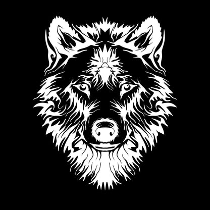 Vinyl Wall Stickers Tribal Animal Wild Wolf Head Predator Glass Stickers