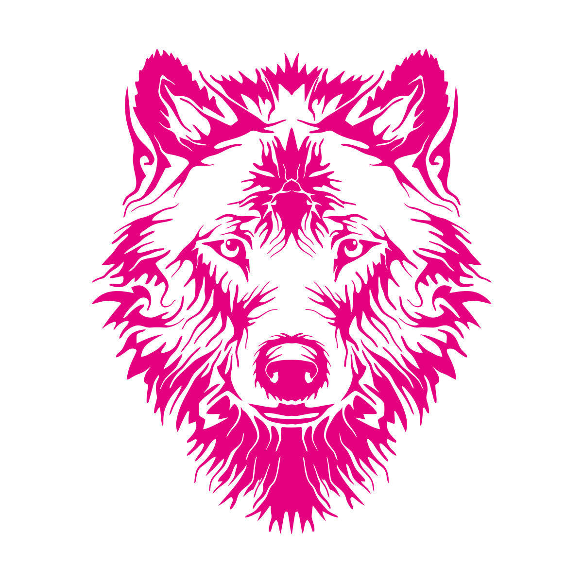 Vinyl Wall Stickers Tribal Animal Wild Wolf Head Predator Glass Stickers