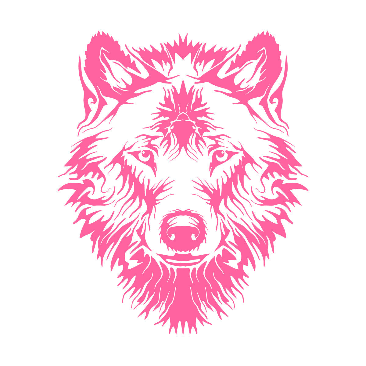 Vinyl Wall Stickers Tribal Animal Wild Wolf Head Predator Glass Stickers