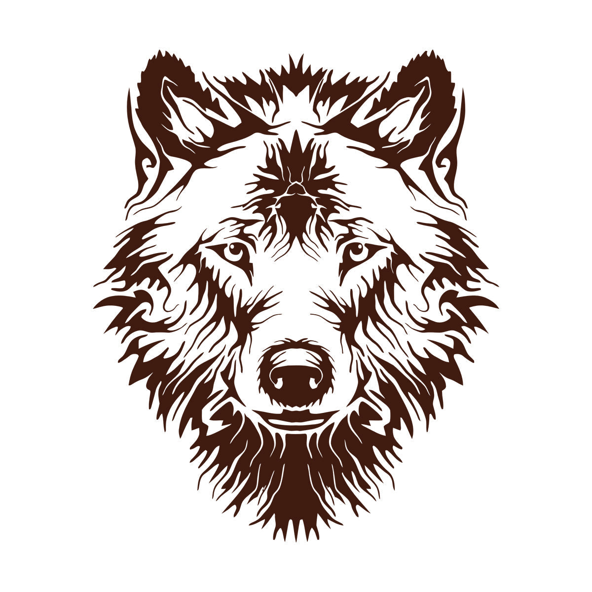 Vinyl Wall Stickers Tribal Animal Wild Wolf Head Predator Glass Stickers