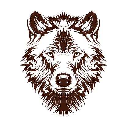 Vinyl Wall Stickers Tribal Animal Wild Wolf Head Predator Glass Stickers