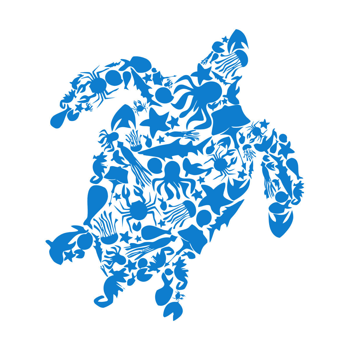 Fine Carving Stickers Turtle Octopus Fish Marine Animals Equipped With Transfer Film Kit