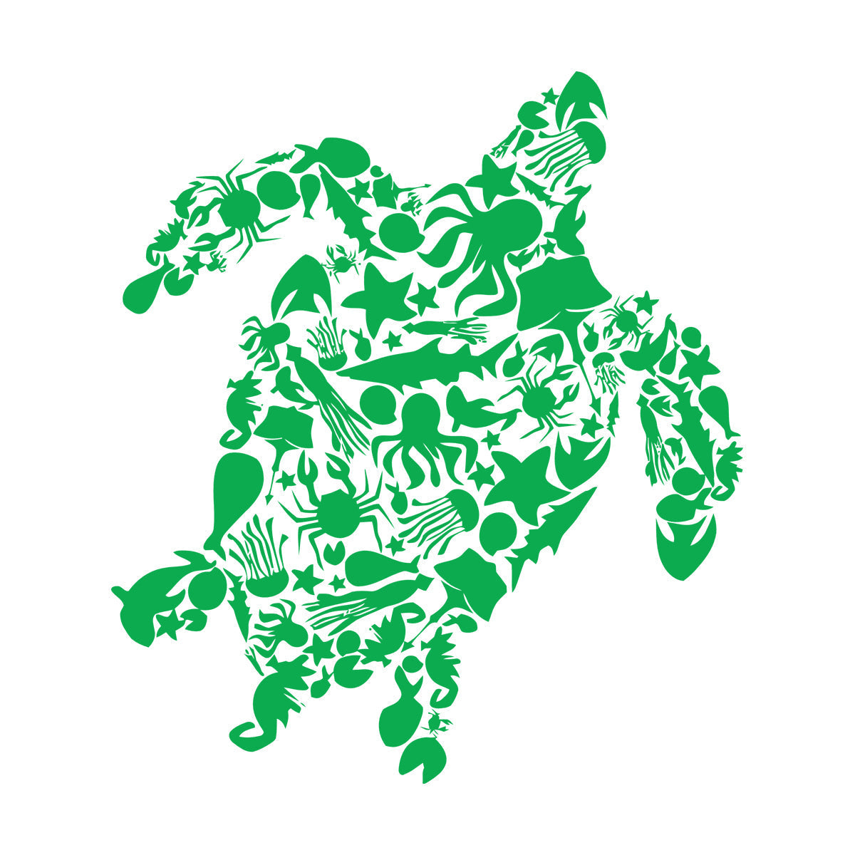 Fine Carving Stickers Turtle Octopus Fish Marine Animals Equipped With Transfer Film Kit