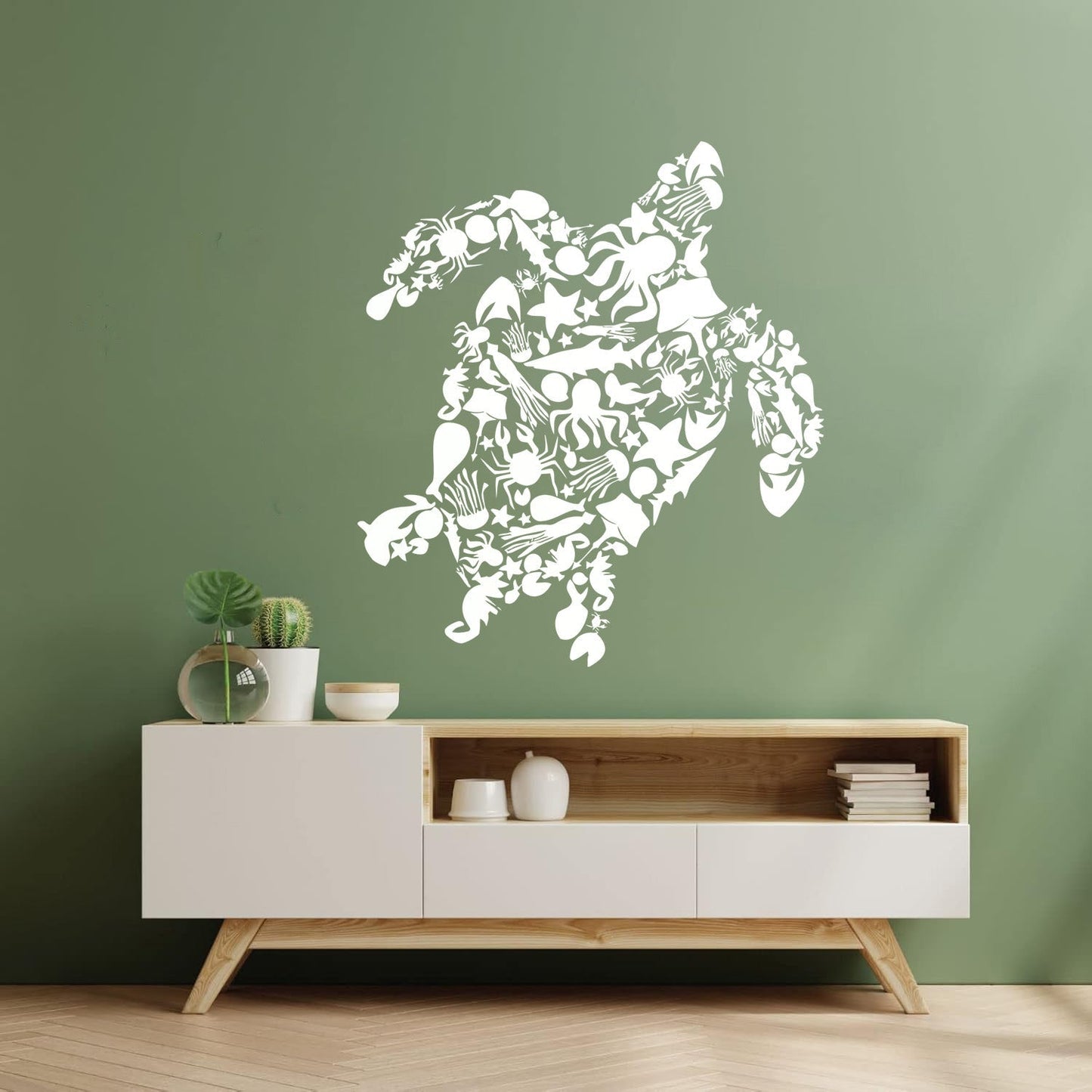 Fine Carving Stickers Turtle Octopus Fish Marine Animals Equipped With Transfer Film Kit