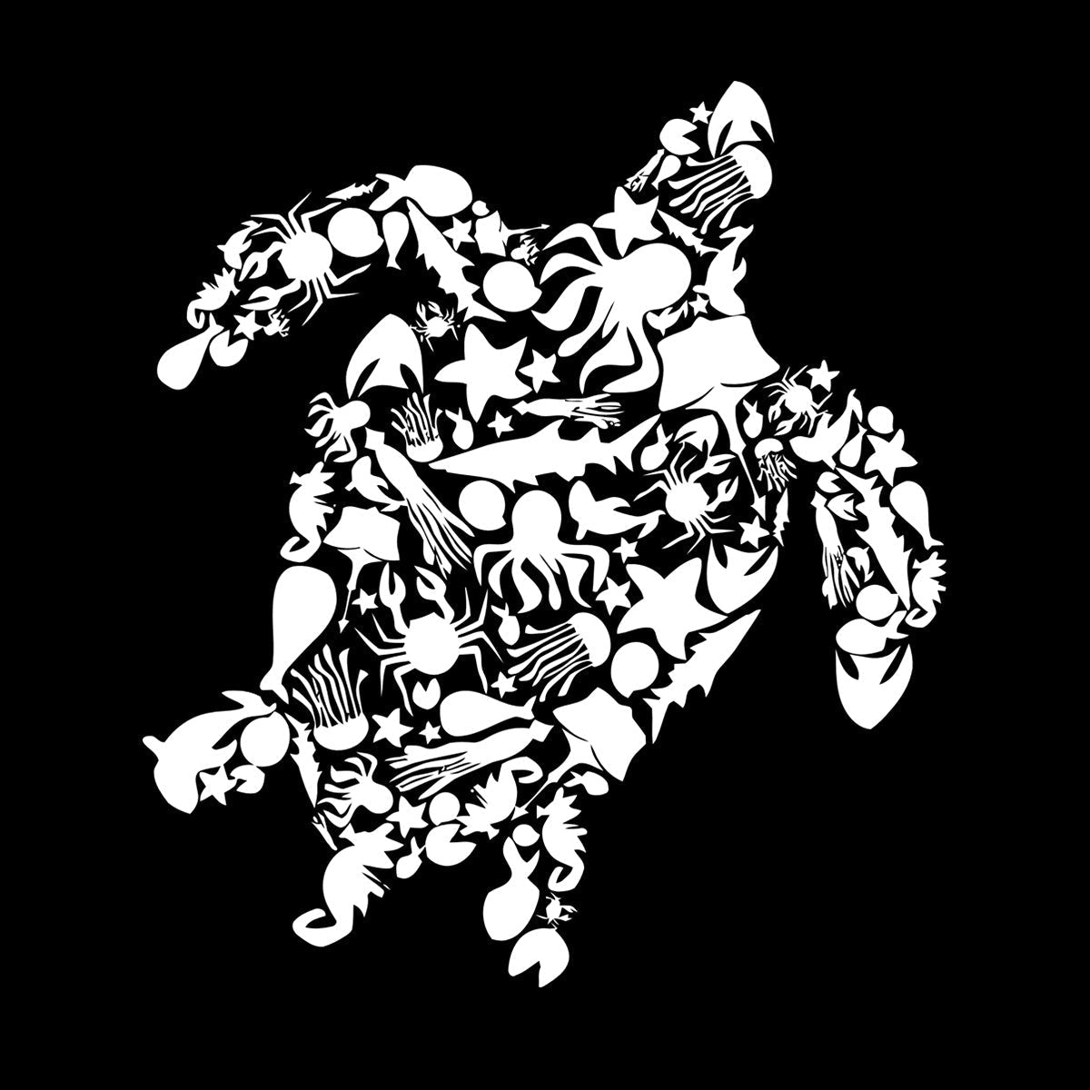 Fine Carving Stickers Turtle Octopus Fish Marine Animals Equipped With Transfer Film Kit