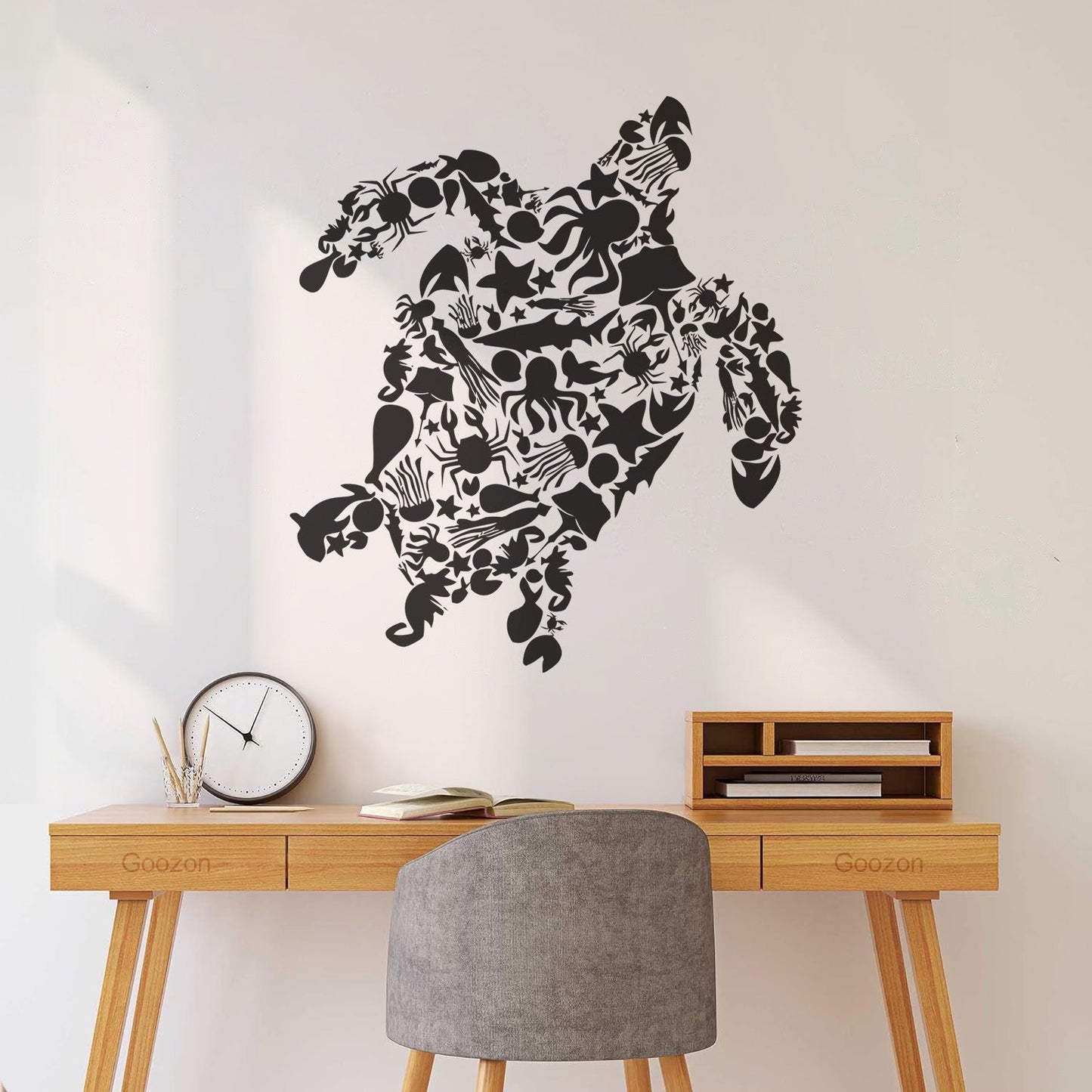 Fine Carving Stickers Turtle Octopus Fish Marine Animals Equipped With Transfer Film Kit