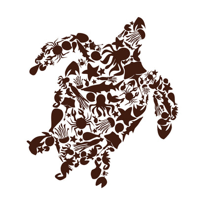 Fine Carving Stickers Turtle Octopus Fish Marine Animals Equipped With Transfer Film Kit