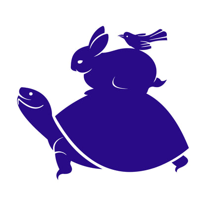 Vinyl Art Sticker Turtle Rabbit Bird Animals Multiple Size Options