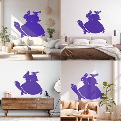 Vinyl Art Sticker Turtle Rabbit Bird Animals Multiple Size Options