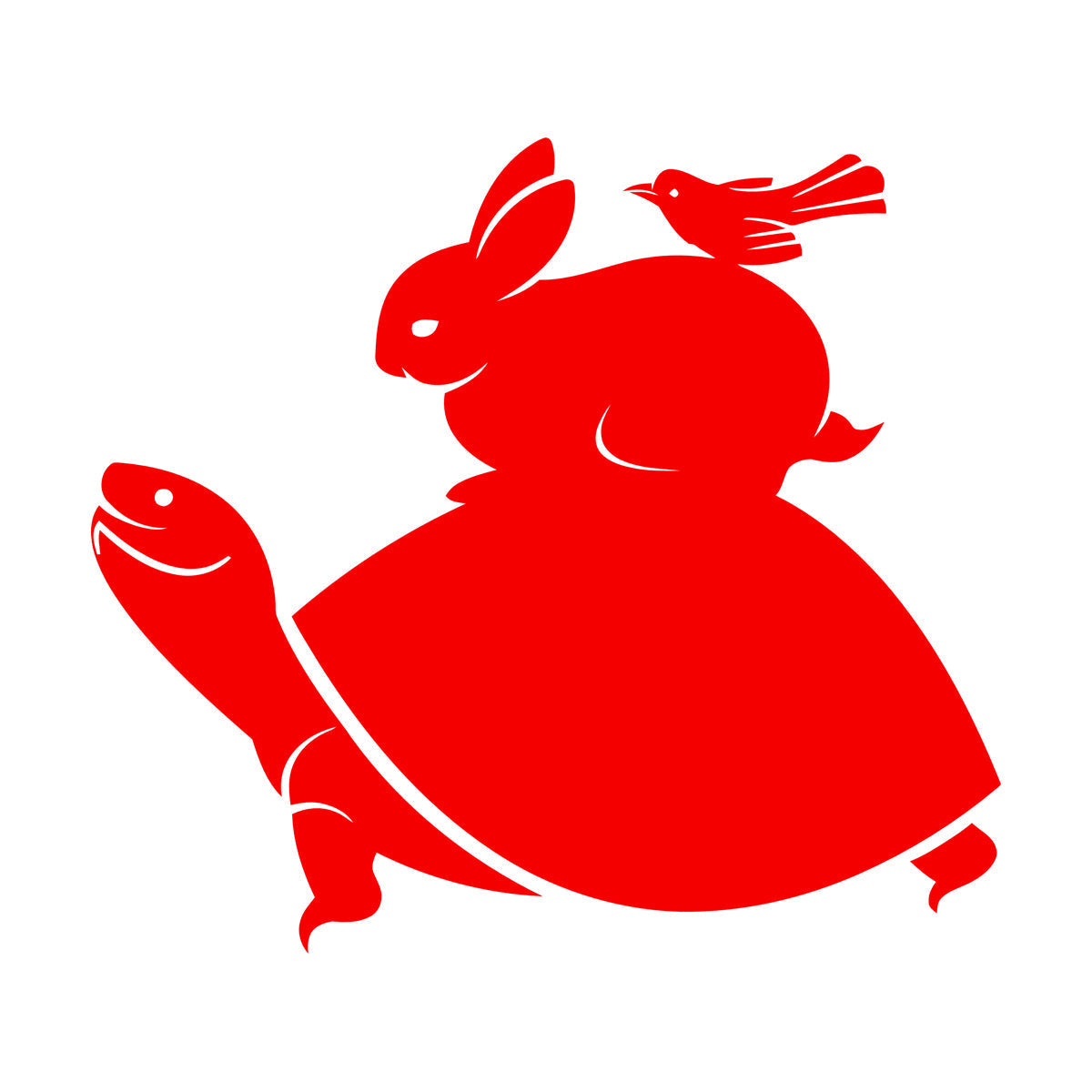 Vinyl Art Sticker Turtle Rabbit Bird Animals Multiple Size Options