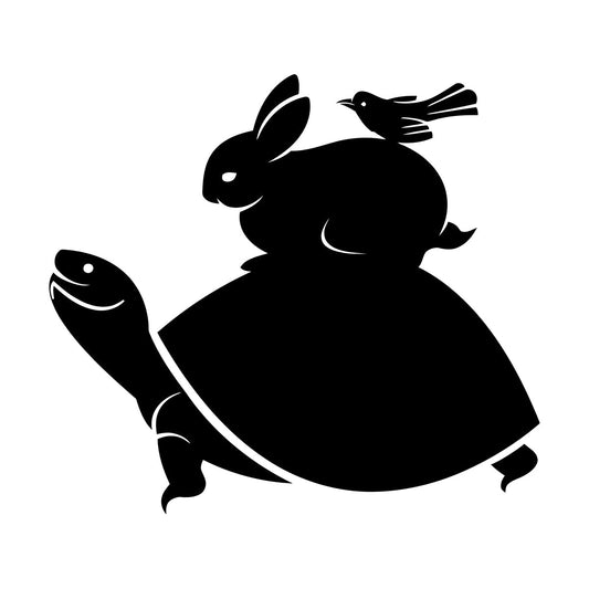 Vinyl Art Sticker Turtle Rabbit Bird Animals Multiple Size Options