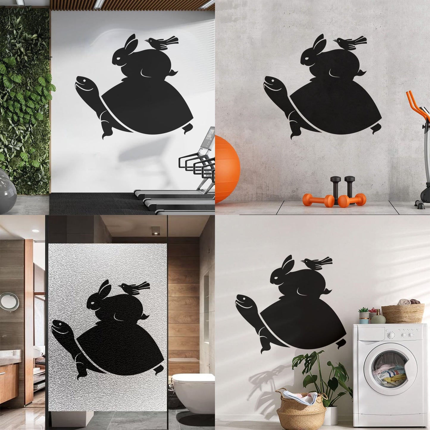 Vinyl Art Sticker Turtle Rabbit Bird Animals Multiple Size Options